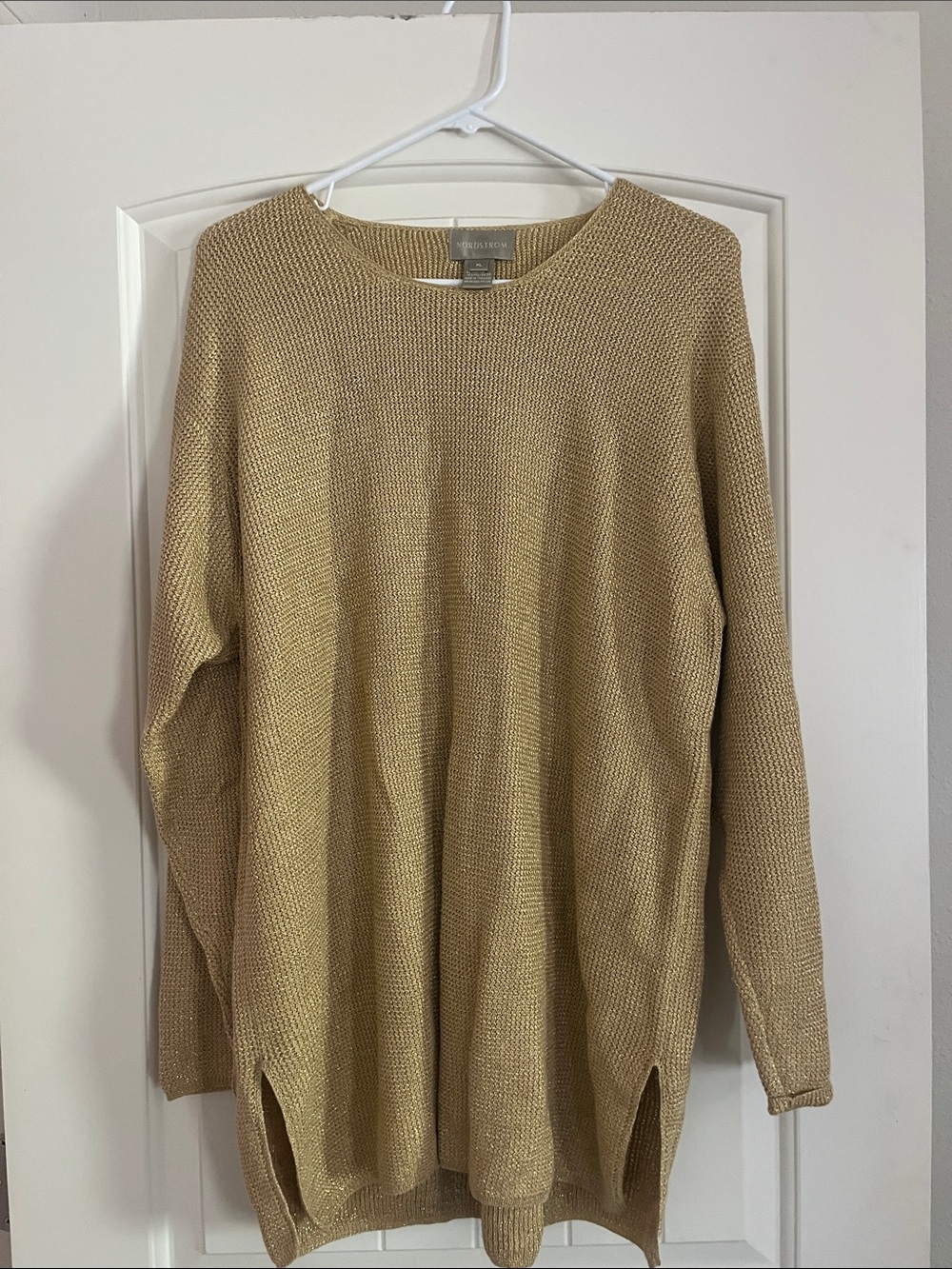 Nordstrom Metallic Gold Knit Pullover